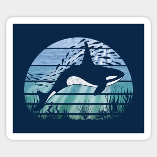 Retro Underwater World Orca Killer-Whale, Fishes & Corals Sticker
